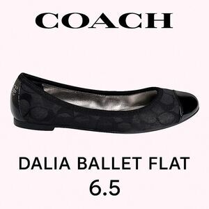 Coach Dalia Ballet Flats Black Jacquard & Patent Leather – Size 6.5